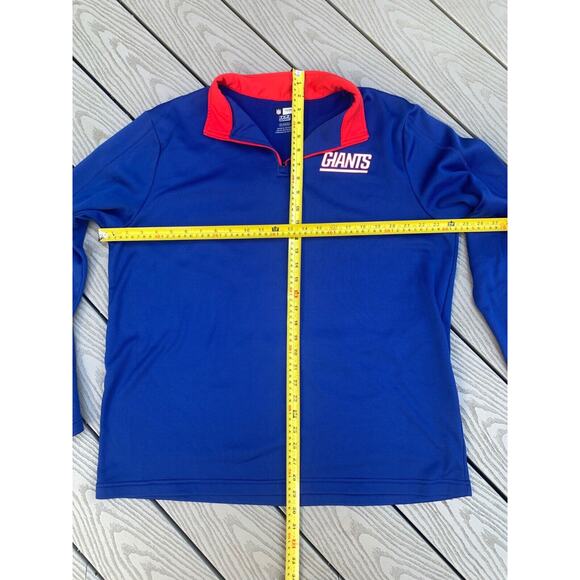 New York Giants NFL Team Quarter Zip Blue Pullover Mens Size XL - Picture 6 of 8